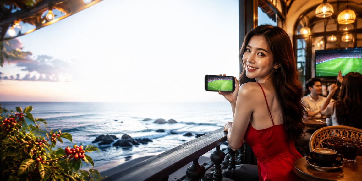 Người dùng tại Buôn Ma Thuột thưởng thức cà phê và xem xổ số trực tuyến trên điện thoại